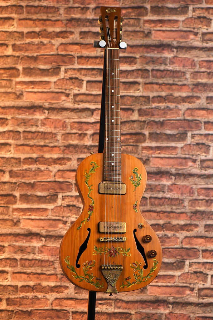 Little Sister Cedar Of Lebanon Non - Cutaway P90s Hand - Painted Flowers - Private Build - B&G Guitars