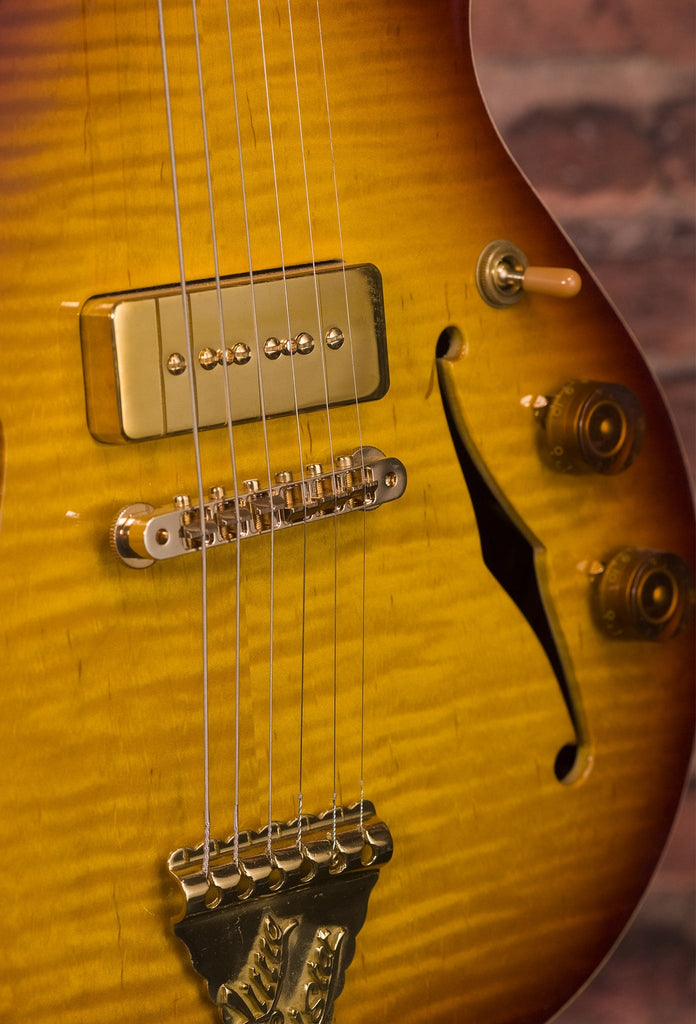 Little Sister Classic Non - Cutaway P90s Tobacco Burst - Ornate Fretboard - Private Build - B&G Guitars